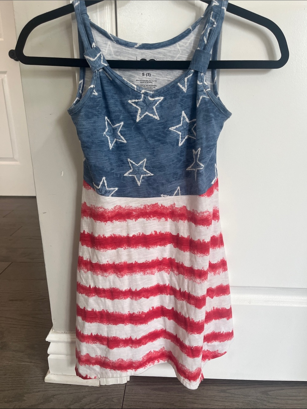 SO Girls' Sleeveless Star & Stripe Dress - Blue, Red & White